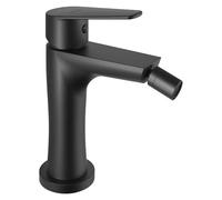 Gedy COMO - Grifo Monomando Bidé Caño Bajo Latón Aerador Orientable 30° 168mm - Cartucho Cerámica 35mm - Negro Mate
