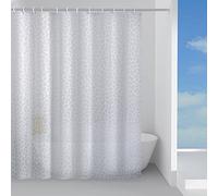 Gedy Cortina de Ducha de 180 x 200 cm, Tejido Peva, Acabado Blanco, diseño R&S, 12 Anillas, 2 años de garantía
