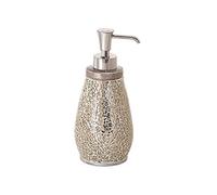 Gedy Crema, G-Myosotis, dispensador, dosificador de jabón de baño Fabricado en cerámica y Cristal, Medidas 19 x 8,5 x 8,5 cm y Peso 0,458 kg, diseño R&S, única