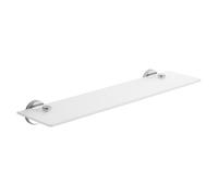 Gedy Felce Plus Estante Baño Pared 52x13,1x5,6cm Acero INOX y Cristal Satinado Carga 7,5kg Acabado Cromo, Balda Baño con Tornillos Incluidos