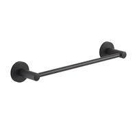 Gedy Felce Plus Toallero Barra Baño Pared 35cm Acero Inoxidable Acabado Negro Mate, Portatollas Baño con Tornillos y Biadhesivo Barra Ajustable