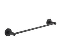 Gedy Felce Plus Toallero Barra Baño Pared 50cm Acero Inoxidable Acabado Negro Mate, Portatollas Baño con Tornillos y Biadhesivo Barra Ajustable