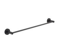 Gedy Felce Plus Toallero Barra Baño Pared 60cm Acero Inoxidable Acabado Negro Mate, Portatollas Baño con Tornillos y Biadhesivo Barra Ajustable