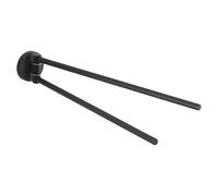 Gedy FELCE Plus Toallero de baño Pared Doble, Negro Mate, Acero Inoxidable, 38,4 x 3,2 x 5,6