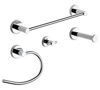Gedy Felce Set de Piezas Accesorios de Pared, Acero Inoxidable, Cromo, 7x31x50 cm, 4 Unidades