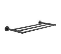 Gedy FELCE Toallero Pared, Estante baño para Toallas, Acero Inoxidable, Negro Mate, 49,8 x 25,7 x 14