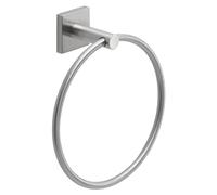 Gedy Fuji Toallero Argolla Baño Pared 18,2x6,9x20,1cm Acero INOX AISI 304 Cromall Acabado Cepillado, Tornillos y Biadhesivo