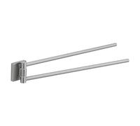 Gedy Fuji Toallero Doble Articulado Baño Pared 37,6cm Acero INOX AISI 304 Cromall Acabado Cepillado, con Tornillos Incluidos