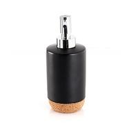 Gedy G-Canberra - Dosasapone, Medidas y Peso: 17 x 7 cm y 0,248 kg, dispensador de jabón de baño de cerámica y Corcho, Acabado Negro, diseño I+D, 2 años de garantía, Negro, único