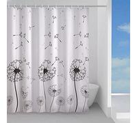 Gedy G-Desiderio - Cortina de Ducha, 240 x 200 cm, Fabricada en PES, 100% Impermeable, Acabado Blanco y Negro, diseño R&S, Cortina para Ducha provista de 12 Anillos