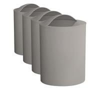 Gedy G-Eye - Papelera de baño, color gris claro, medidas y peso: 26,5 x 19 x 19 cm y 0,25 kg, fabricado en resinas termoplásticas, cubo de basura de baño, diseño R&S, 100% fabricado en Italia