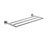 Gedy G-Giacarta, Estante baño Color Cromado, Soporte de Pared de Acero Inoxidable con recipientes de Cristal Satinado, diseño R&S, Medidas 5,6 x 61,5 x 26,3 cm, Talla única