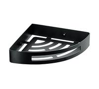 Gedy G-Hanoi - Porta objetos de ducha angular, organizador de baño de acero inoxidable AISI 304 con acabado negro, medidas 4,5 x 21 x 21 cm y 0,55 kg, diseño R&S, 2 años de garantía inoxidable, negro