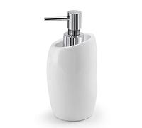 Gedy G-Iside dosificador de jabón Blanco, Medidas y Peso jabón baño: 16,3 x 9,1 x 8,5 cm y 0,34 kg, Fabricado en Resina y Arena, dispensador diseño de I+D, 2 años de garantía, único