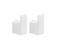 Gedy G-Kuala Lumpur, 2 colgadores individuales, color blanco, porta vestidos hechos de cromo, latón y cristal, garantía de 2 años, medidas 5,3 x 2 x 3,3 cm y peso 0,196 kg, diseño I+S, único