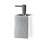GEDY G-New Martina, dispensador Blanco, dosificador de jabón de baño Fabricado en Acero Inoxidable y cromall, Medidas 16 x 7,5 x 7,5 cm y Peso 0,388 kg, diseño R&D, 2 años de garantía, única