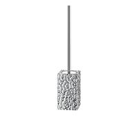 Gedy G-New Martina - Escobillero para Inodoro (Plata, Fabricado en cerámica, Medidas 47 x 9 x 9 cm, Peso: 0,748 kg, diseño R&S, 2 años de garantía, Plata, única