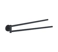 Gedy G-Osaka - Toallero articulado, Color Negro, componentes de Cromall®, Acero Inoxidable y recipientes de Cristal Satinado, garantía de 10 años, Medidas 6 x 35 x 4,5 cm y Peso 0,265 kg, diseño R&S
