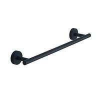 Gedy G-Osaka - Toallero de 35 cm, Color Negro, componentes de Cromall®, Acero Inoxidable y recipientes de Cristal Satinado, garantía de 10 años, Medidas 5 x 35 x 7,6 cm y Peso 0,234 kg, diseño R&S