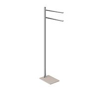 GEDY G-Seul - Lámpara de pie Beige con Acabado champán/Crema, Medidas 83,3 x 34 x 14 cm, toallero de Suelo de Acero Inoxidable y Cromo, Incluye una brújula de 4 mm, Metal, única
