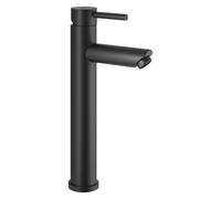 Gedy GARDA - Grifo Monomando Lavabo Encimera Caño Alto Acero Inox AISI 304 285mm - Cartucho Cerámica 35mm - Negro Mate