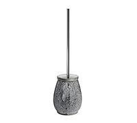 Gedy Gris, G-Myosotis, escobilla de Inodoro, escobilla de baño Fabricado en cerámica y Cristal, garantía de 2 años, Medidas 46 x 12,5 x 12,5 cm y Peso 0,958 kg, diseño R&S, único