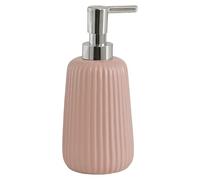 Gedy Marika Dosificador Jabón Baño Sobremesa ø8x18cm Cerámica 400ml Válvula Cromo Acabado Rosa, Dispensador Jabón Baño Moderno