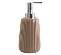 Gedy Marika Dosificador Jabón Baño Sobremesa ø8x18cm Cerámica 400ml Válvula Cromo Acabado Tortora, Dispensador Jabón Baño Moderno