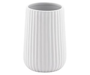 Gedy Marika Portacepillos Dientes Baño Sobremesa ø8x11,6cm Cerámica Acabado Blanco, Vaso Portacepillos Baño Moderno