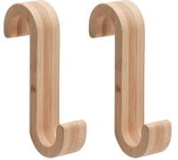 Gedy MERLINO Colgador toalla baño radiador, Bambú, madera, Bambú, 2,5 x 5,7 x 12,5 (Paquete de 2)