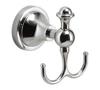 Gedy Percha Doble Nevis para baño pared 8x8,2x10,4 cm Acero Inox Cromall Cromo Tornillos incluidos