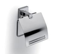 Gedy Olimpo Portarrollos Papel higiénico baño con Tapa, Cromo, Acero Inoxidable, 12,6 x 4,8 x 13