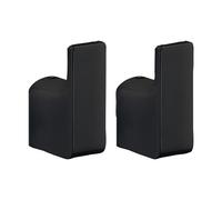 Gedy PIRENEI Colgador toalla baño 2 Piezas, Latón, Negro Mate, 2 x 3,3 x 5,3