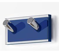Gedy Rainbow Colgador Toalla baño Doble, Resinas termoplásticas, Azul-Transparente, 8 x 3,1 x 4, Adhesivo
