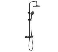 Gedy STAR PLUS 01 Columna de ducha negro mate con grifo monomando, conjunto de alcachofa 3 posiciones, cabezal de ducha; flexo 150 cm, extensible 80-140 cm