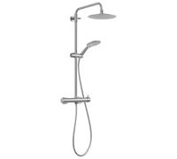 Gedy STAR PLUS 04 Columna de ducha cepillado con grifo monomando, conjunto de alcachofa 3 posiciones, cabezal de ducha; flexo 150 cm, extensible 92-146 cm