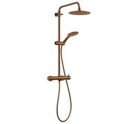 Gedy STAR PLUS 05 Columna de ducha oro rosa con grifo monomando, conjunto de alcachofa 3 posiciones, cabezal de ducha; flexo 150 cm, extensible 92-146 cm