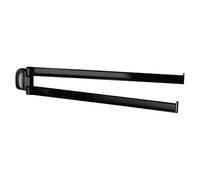 Gedy Stelvio Toallero de baño Pared Doble, Negro Mate, Acero Inoxidable, 34 x 3,5 x 6,6