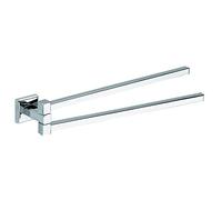 GEDY | Toallero de baño Colorado de Acero Inoxidable y Cromado, Colgador de Toallas articuladas fijable con Tornillos incluidos, Peso soportado 7 kg, Cromado, 5 x 4,2 x 34,9 cm