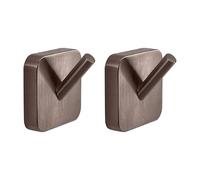Gedy Tonga Set 2 Perchas Baño Pared 4,7x3,1x4,9cm Acero Inox y Cromall Oro Rosa PVD, Ganchos con Tornillos y Biadhesivo Incluidos