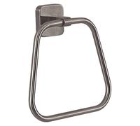Gedy Tonga Toallero Argolla Móvil Baño Pared 17x4,6x16cm Acero INOX y Cromall Blanco Mate, Tornillos y Biadhesivo Incluidos