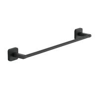 Gedy Tonga Toallero Barra Baño Pared 45cm Acero INOX y Cromall Negro Mate, Portatollas con Tornillos y Biadhesivo Carga 7kg
