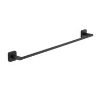 Gedy Tonga Toallero Barra Baño Pared 60cm Acero INOX y Cromall Negro Mate, Portatollas con Tornillos y Biadhesivo Carga 7kg