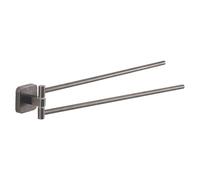 Gedy Tonga Toallero Doble Articulado Baño Pared 39,1cm Acero INOX y Cromall Gun Metal PVD, con Tornillos Incluidos