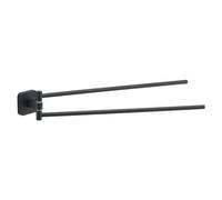 Gedy Tonga Toallero Doble Articulado Baño Pared 39,1cm Acero INOX y Cromall Negro Mate, con Tornillos Incluidos