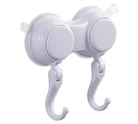 Gedy VESUVIO Colgador toalla baño doble, Resinas termoplásticas, Blanco, 11,3 x 3 x 11, Ventosa