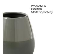 Gedy Wilma Portacepillos Dientes Baño Sobremesa ø10x10cm Cerámica Acabado Verde Salvia, Vaso Portacepillos Baño Moderno