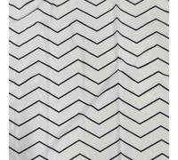 Gedy Zigzag Cortina de baño y de Ducha con Anillas, Poliéster, Lavable a máquina, 120 x 200, Blanco-Negro