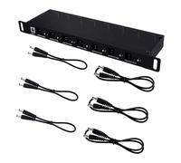 GeeekPi PDU de montaje en rack de 10 pulgadas, DC PDU Lite 7-CH 0.5U Unidad de distribución de energía para DeskPi RackMate T1/T0/T2/T0 Plus/T1 Plus/TL1/10 pulgadas, 7 salidas, con cables DC5521
