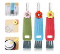 GEEHUA 3 Piezas 3 en 1 Juego de Cepillos de Limpieza para Tapas de Tazas, Cepillo de Limpieza para Juntas de Huecos Multifuncional, Cepillo Limpiador portátil para Tapas de Tazas de Botellas